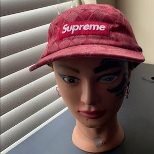 Supreme 5 panel camp hat red